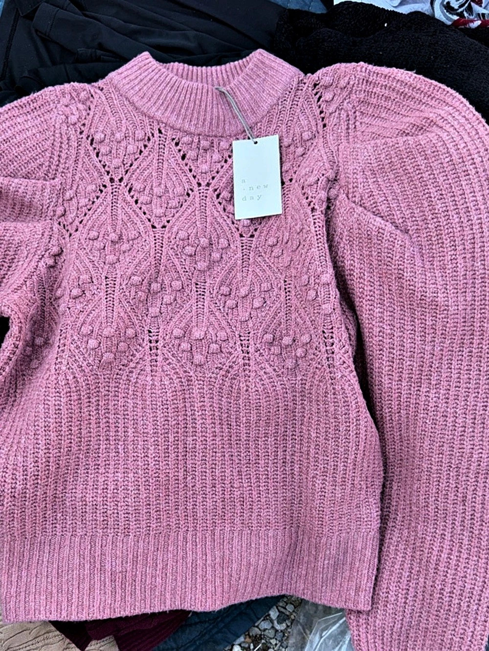 a new day Pink Cable Knit Sweater Size XS NWT